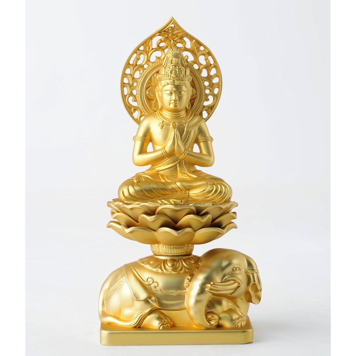 Buddha statue Fugen Bosatsu 15cm (gold plated/24K gold) Buddhist sculptor: Hideun Makita Original model ___ (born in the year of the Dragon and Snake) Zodiac guardian principal image Zodiac Takaoka copperware (Fugenbosatsu)