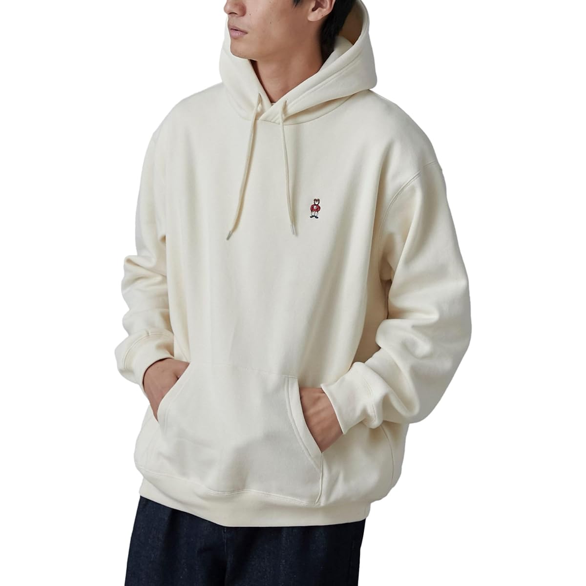 [Coen] One point bear embroidery brushed hoodie 75206360340