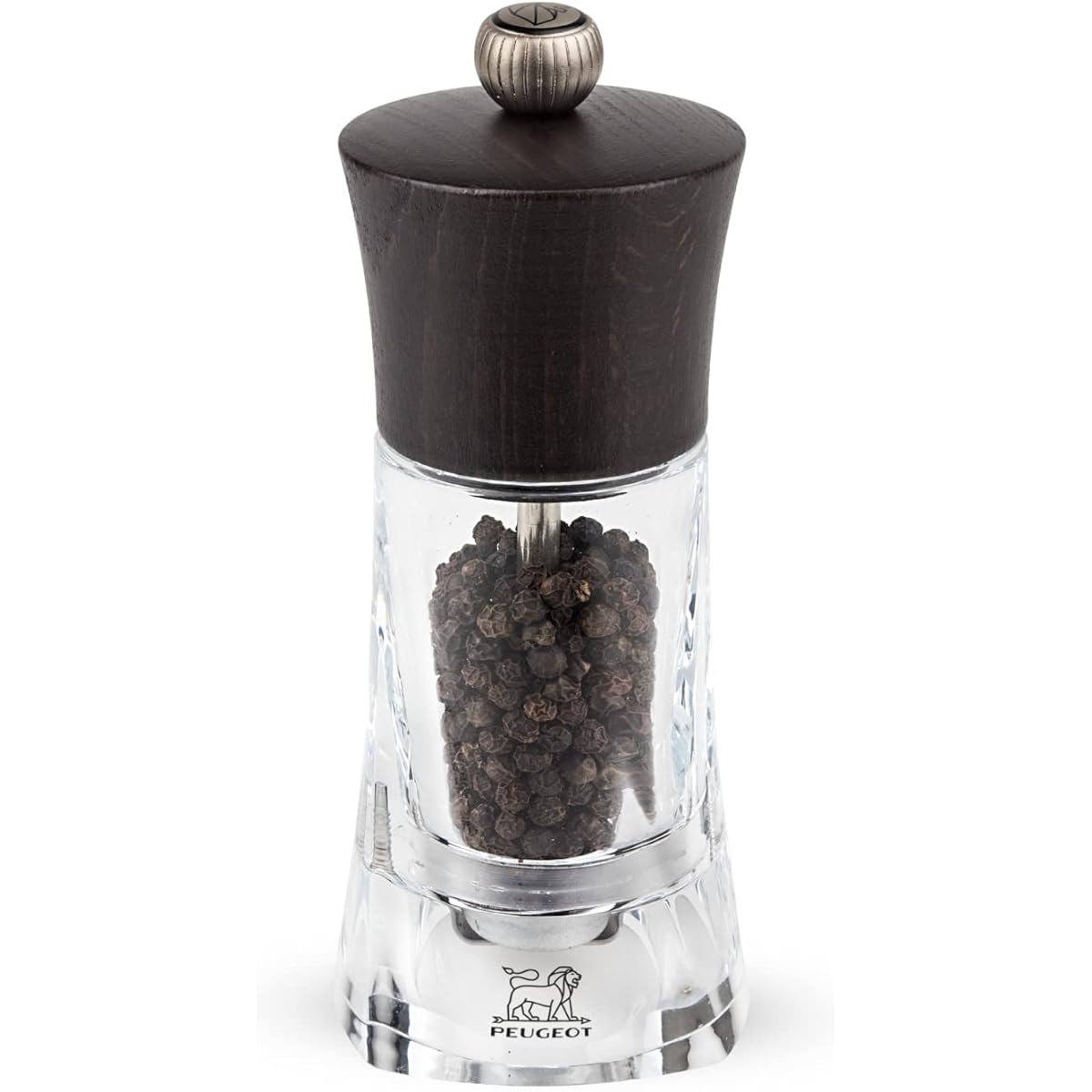 PEUGEOT Mill Pepper Mill Transparent Acrylic Coarseness Adjustment Capacity 30g/14cm Manual Small Made in France Chocolate Oleron 28404
