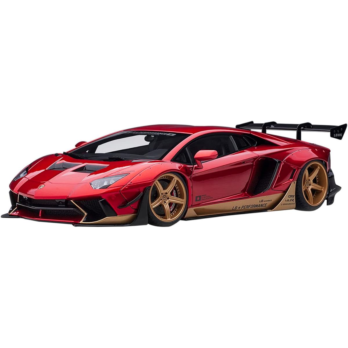 AUTOart 1/18 Liberty Walk LB-WORKS Lamborghini Aventador Limited Edition Hyper Red/Gold Accent Finished Product 79182