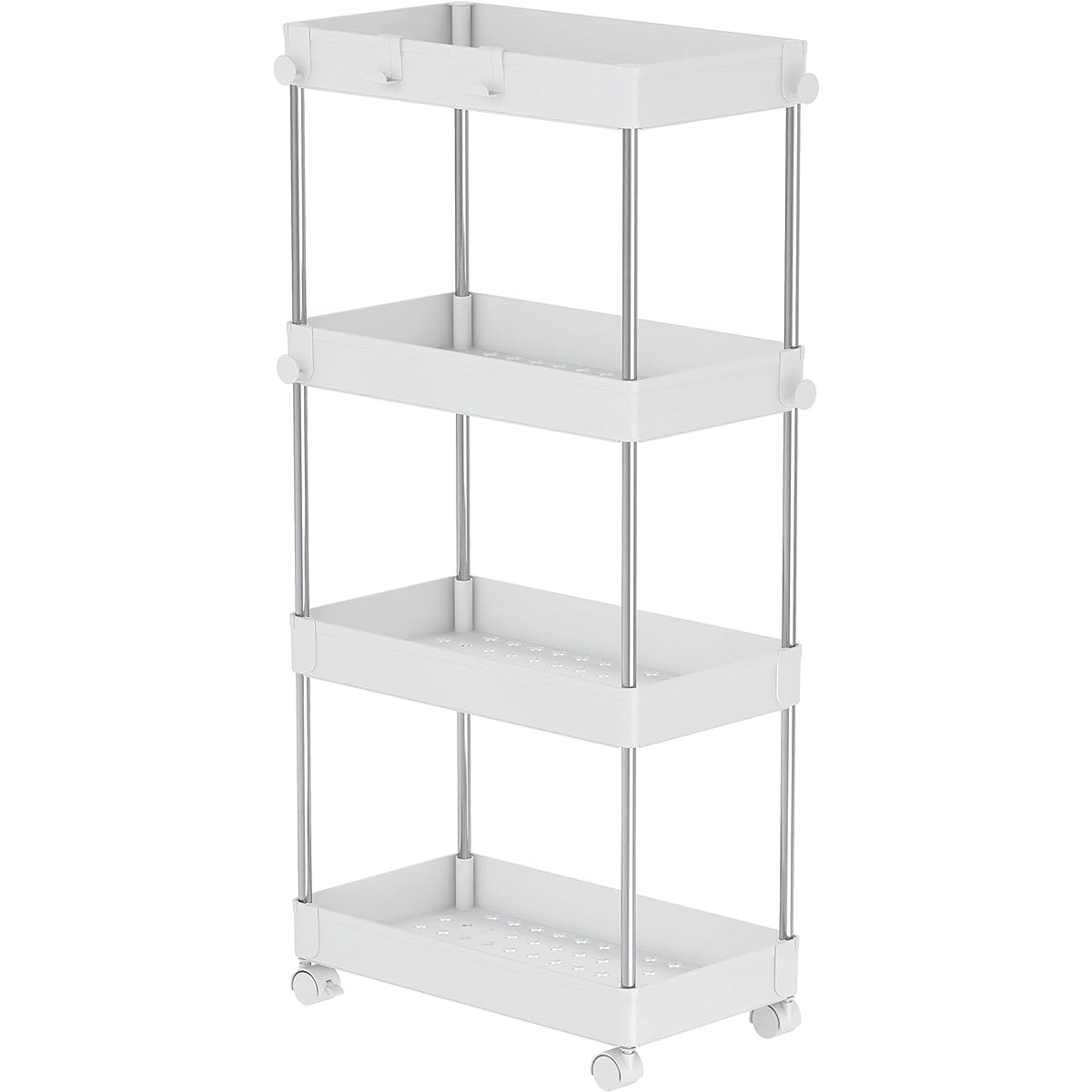 Pearl Metal Storage Cart Wagon 4 Tiers White Replus N-7949
