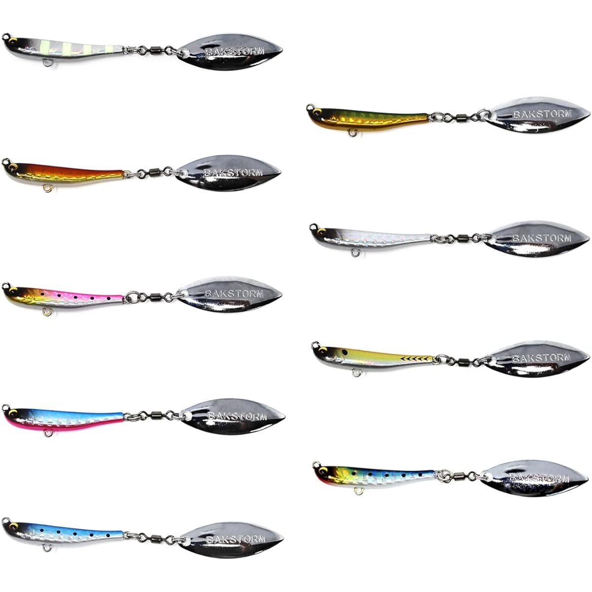 High Quality Swim Jig Metal Jig 10g 20g 30g 40g Hook Set #13#15 Lure Blade Front Rear Single Hook Double Hook Assist Hook Blade Jig Jigging Fishhook Needle BAKSTORM Fishing Tackle Fishing Equipment Flounder Spanish Mackerel 9 Color Set