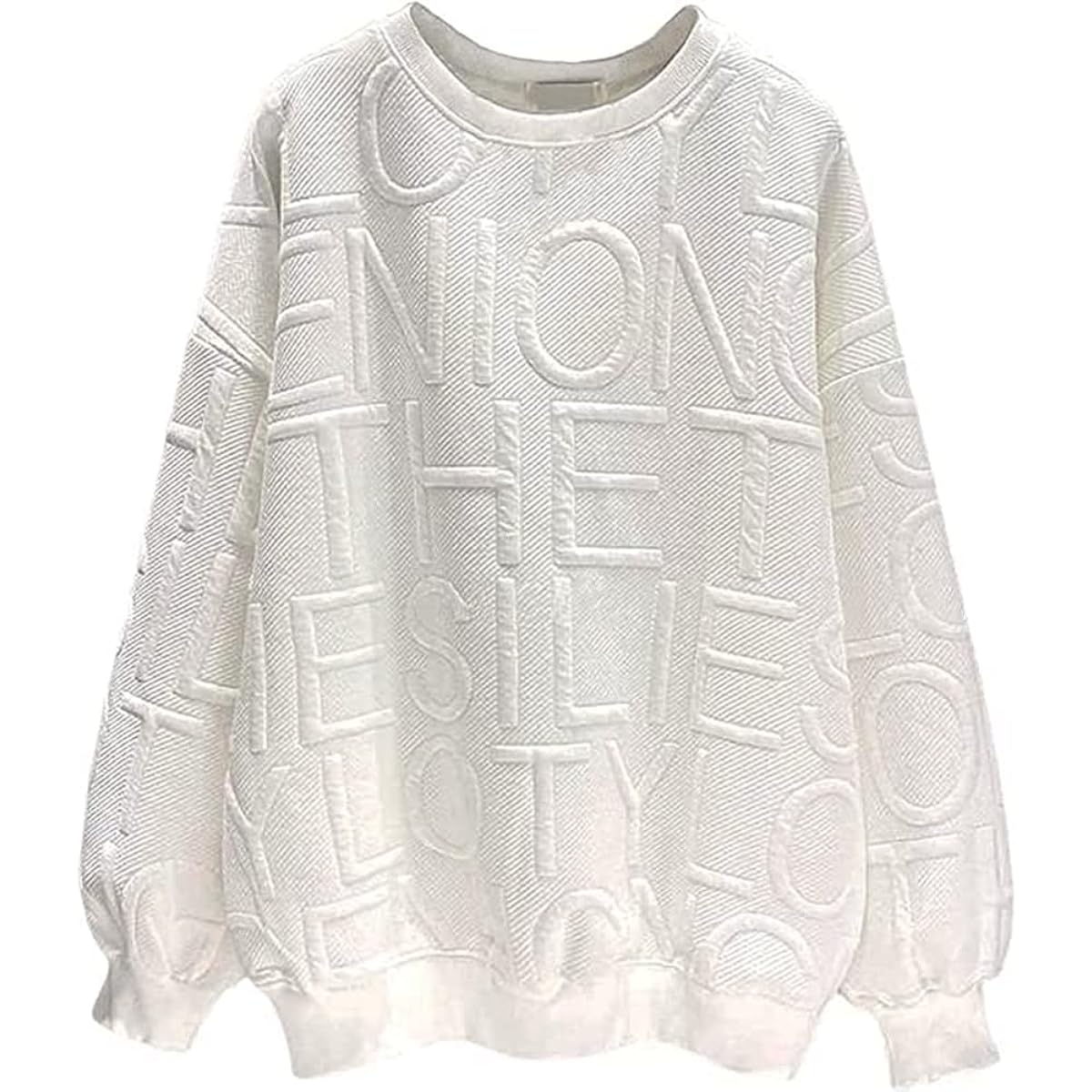 Beylimcy Women's Sweatshirt Hoodie Pullover Embossed Top Sweatshirt Long Sleeve Loose English Cut and Sewn Couple Stylish Casual Spring Autumn Winter Bey13