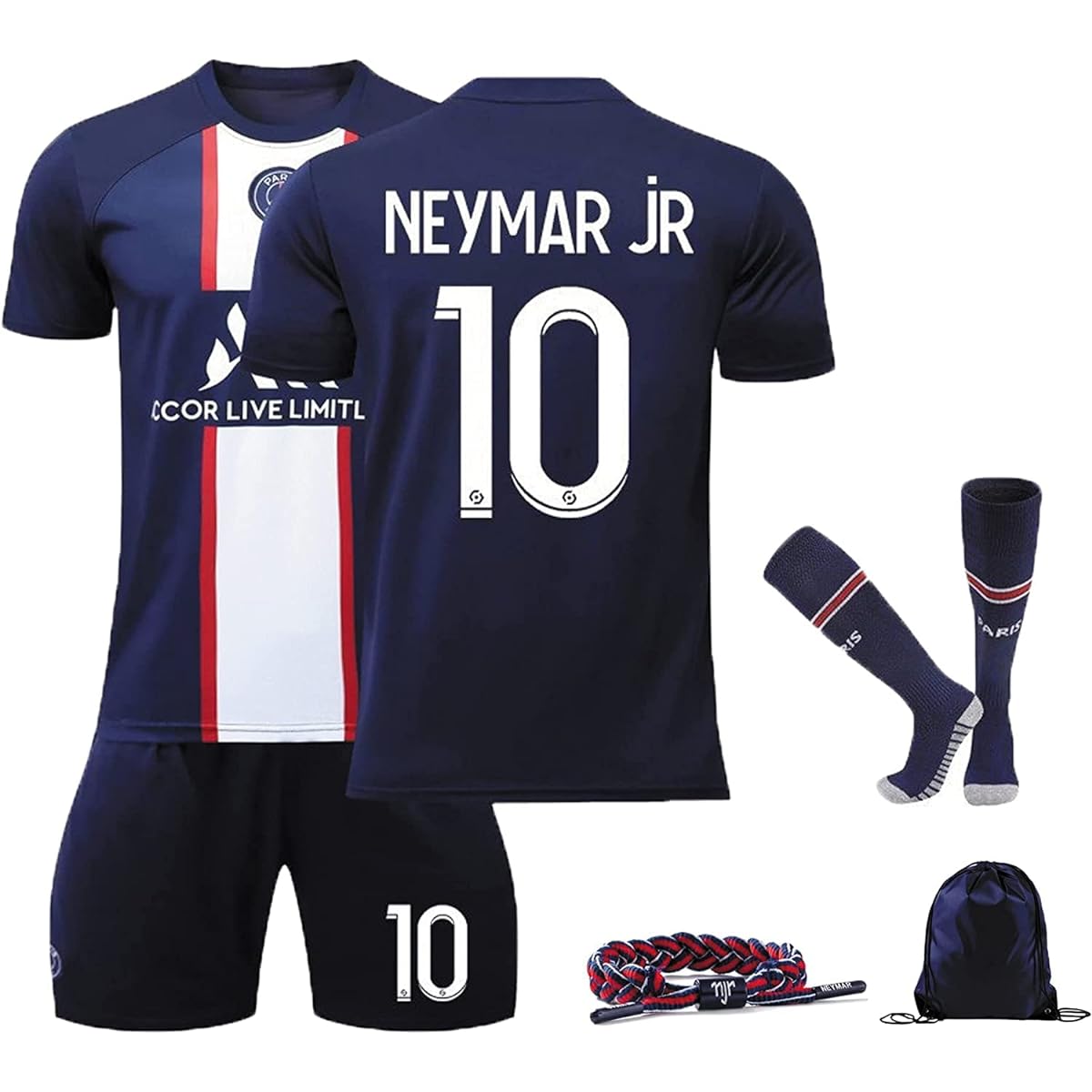 Soccer Uniform 22-23 PSG Paris Saint-Germain Neymar Children Adult Jersey Number Practice Wear Breathable Quick Dry Present Junior Replica Jersey