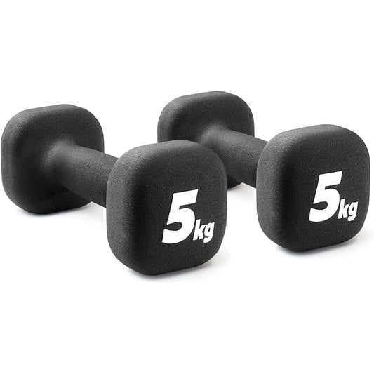 [Set of 2] Dumbbells Black Highly Durable Safe Design Muscle Training QBK