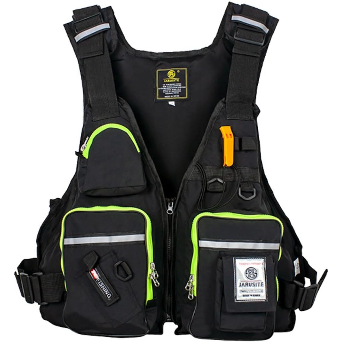 Fishing Vest Floating Vest Fishing Life Jacket Breathable Multifunctional with Whistle Reflective Belt with Buoyancy Material Up to 95 kg Loading Capacity
