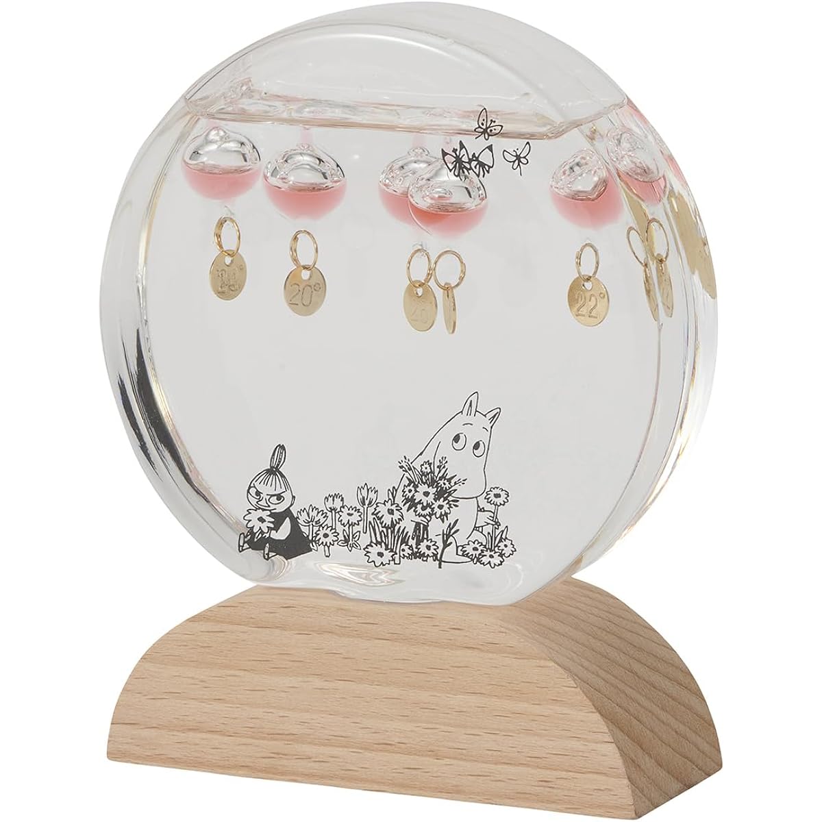 Chatani Glass Float Thermometer Round "Moomin" W10 x D3.5 x H12.5cm "FunScience" 152-333232