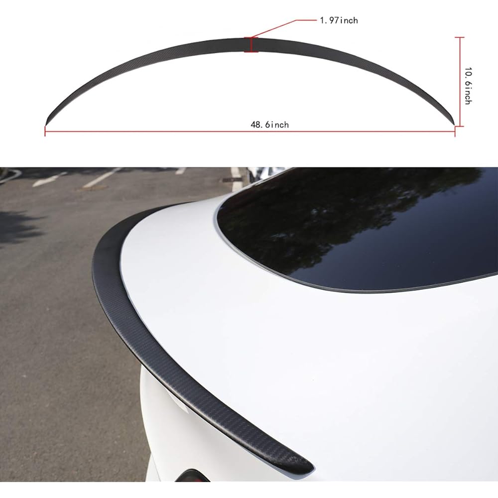 THINSGO TESLA model Y mat real carbon fiber fiber spoiler trunk lip spoiler wing (mat)