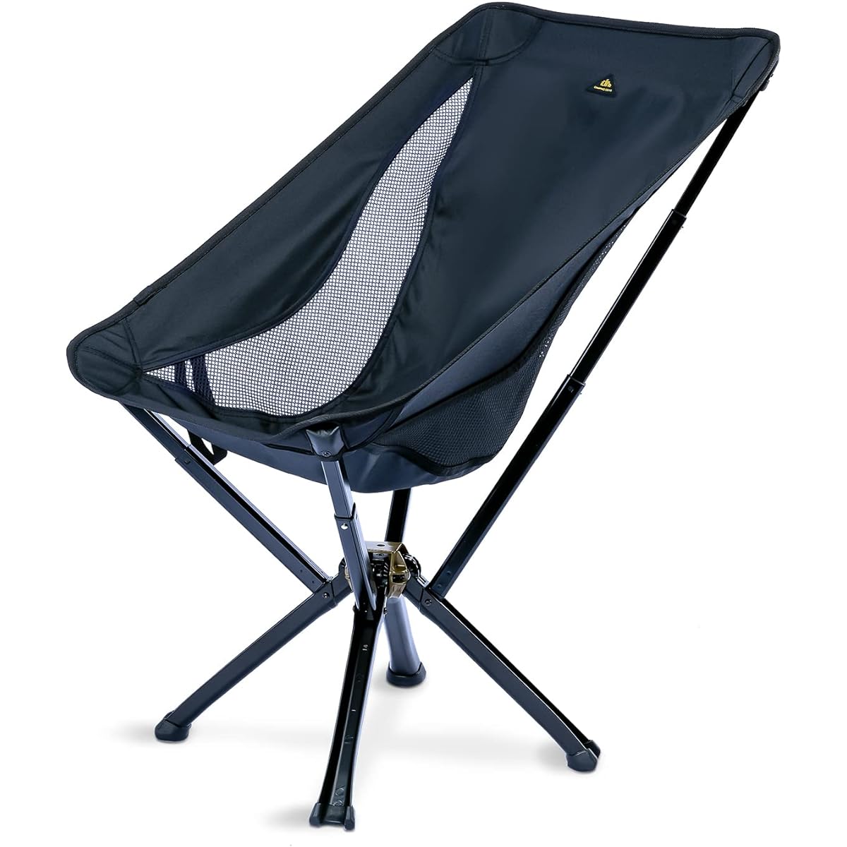 iClimb Outdoor Chair, Compact Folding Beach Chair with Storage Bag, Convenient to Carry, Fishing, Camping, Bag Packing, Hiking, Sports Day Concert (M size, Black)