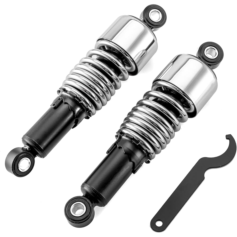 Mofun Preload Adjustable 10.5" Rear Shock Rolling Kit Harley Sportster 883 1200 1988-2003 2004-2023 Chrome