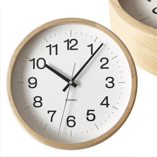 KATOMOKU muku clock 16 Hinoki radio clock continuous second hand km-113HIRC φ306mm (radio clock)