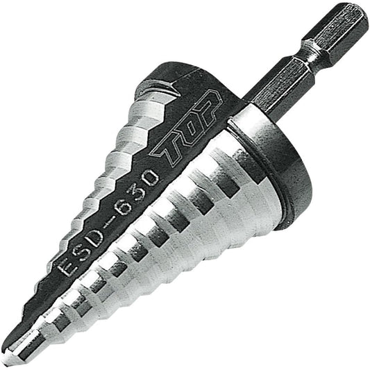 Top (TOP) Hexagonal shank step drill for electric drill 6~30mm With stopper to prevent falling out ESD-630 Tsubame Sanjo Made in Japan