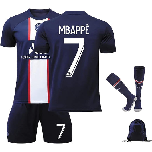 Soccer Uniform 22-23 PSG Paris Saint-Germain Mbappe Children Adult Jersey Number Practice Wear Breathable Quick Dry Present Junior Replica Jersey