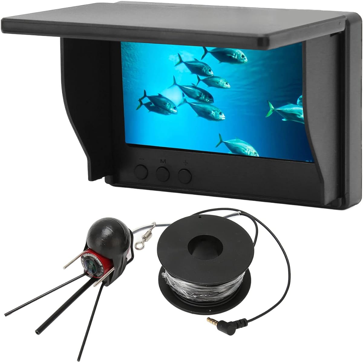 Underwater Fishing Camera, Portable IP68 Waterproof Fish Finder, 4.3 Inch TN Screen Fishing Camera with 12 Night Vision Lights, 10000mAh Rechargeable Battery (30m / 32.8 Yards US Plug)