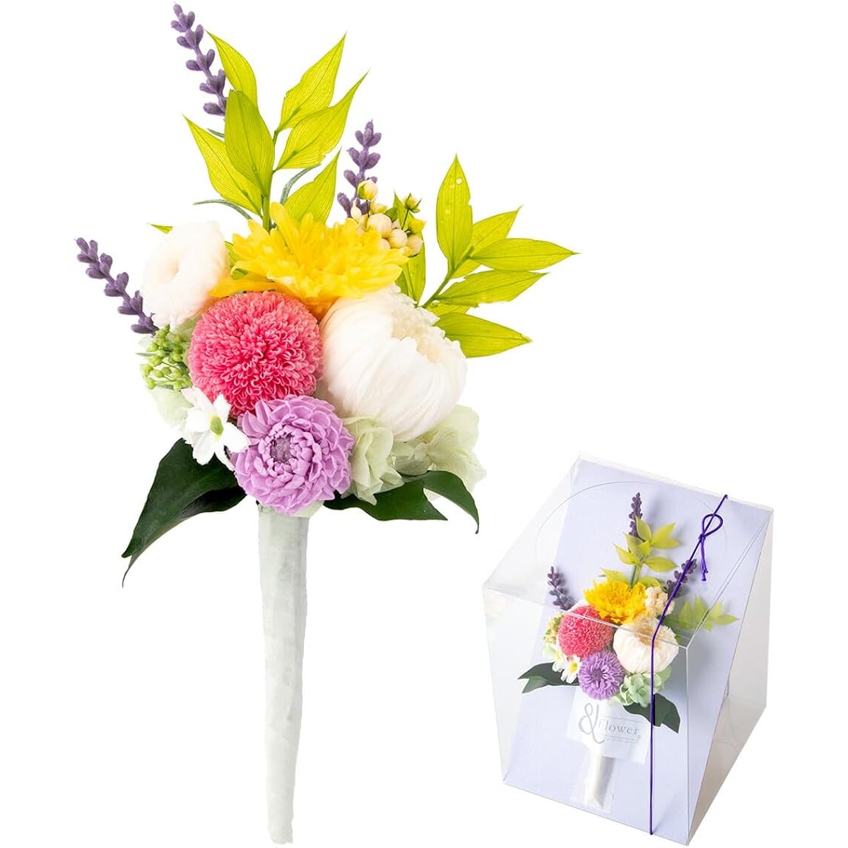 Preserved flower Buddha flower for Buddhist altar Mini small size No vase Produced and supervised by a certified instructor Suika [Watermelon] Flower part approx. 13cm 1 piece in case [FUN fun]