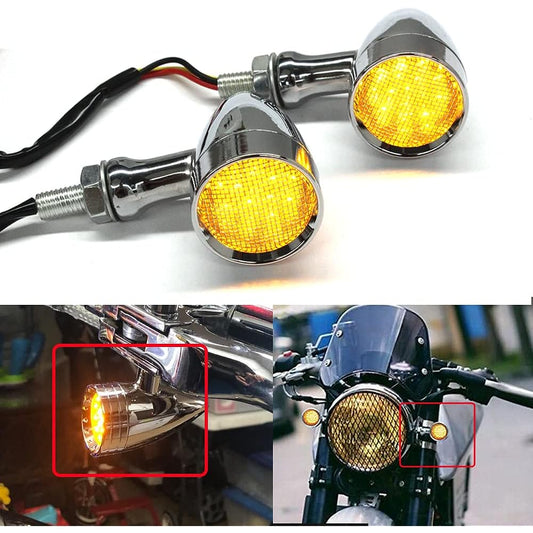 DREAMIZER Chrome #1 Motorcycle 15 LED Turn Signal Turn Signal Light Bullet for Harley Sportster XL 1200 883