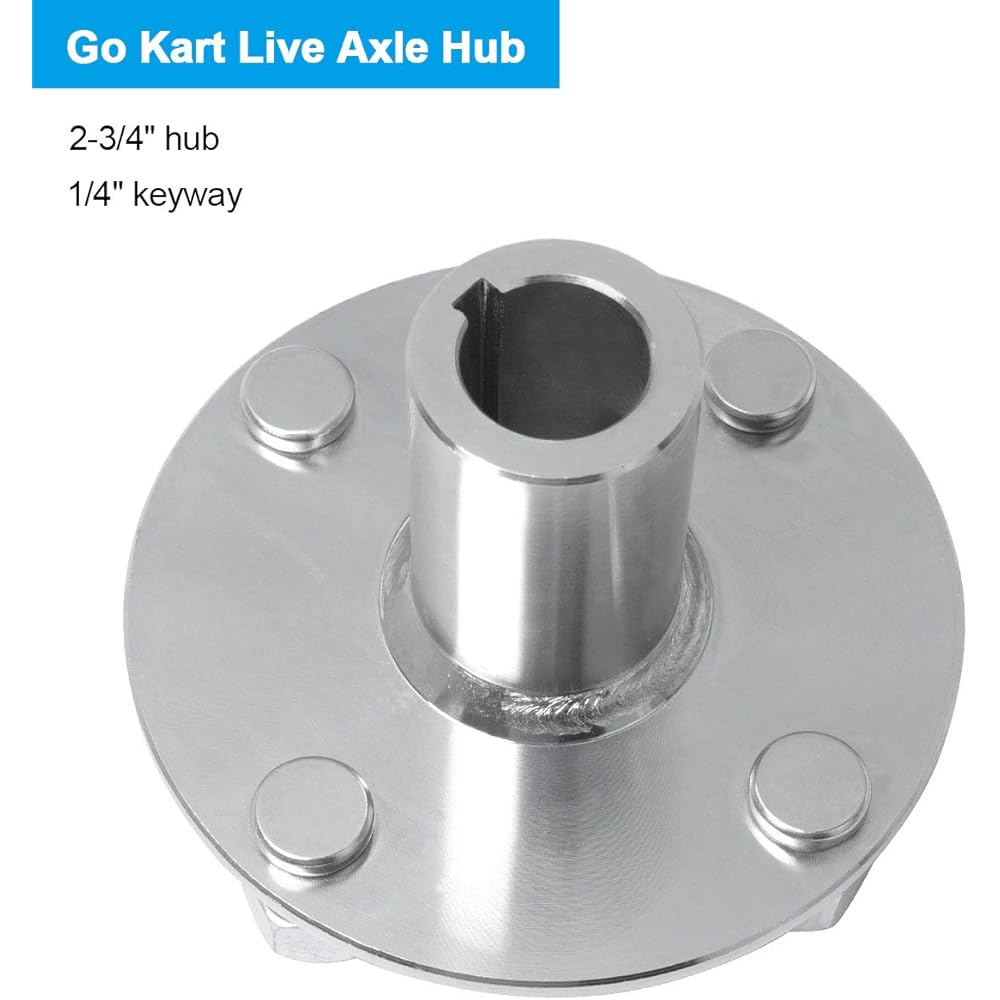 GEKUFA GoCart Live Axle Hub 4 inch x 4 inch 2-3/4 inch hub and 3/4 inch step down