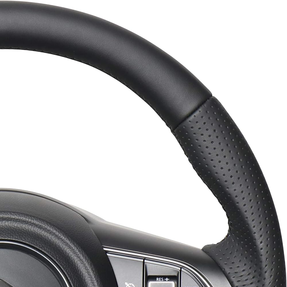 REAL Steering [Jimny (JB64W)/Jimny Sierra (JB74W)] All leather (black euro stitch) SZB-LPB-BK