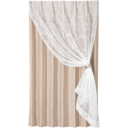 Francfranc Bliss x Lucilla Double Curtain H1780 x W1000 Beige (Lace & Drape