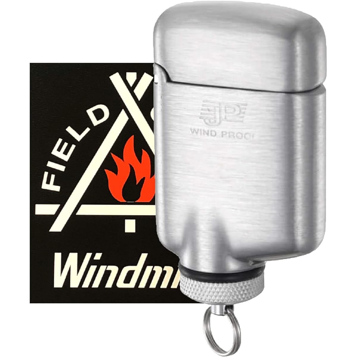 Windmill Windmill Turbo Lighter Silver JP with Logo Sticker Fillable Satin JPW-1102K