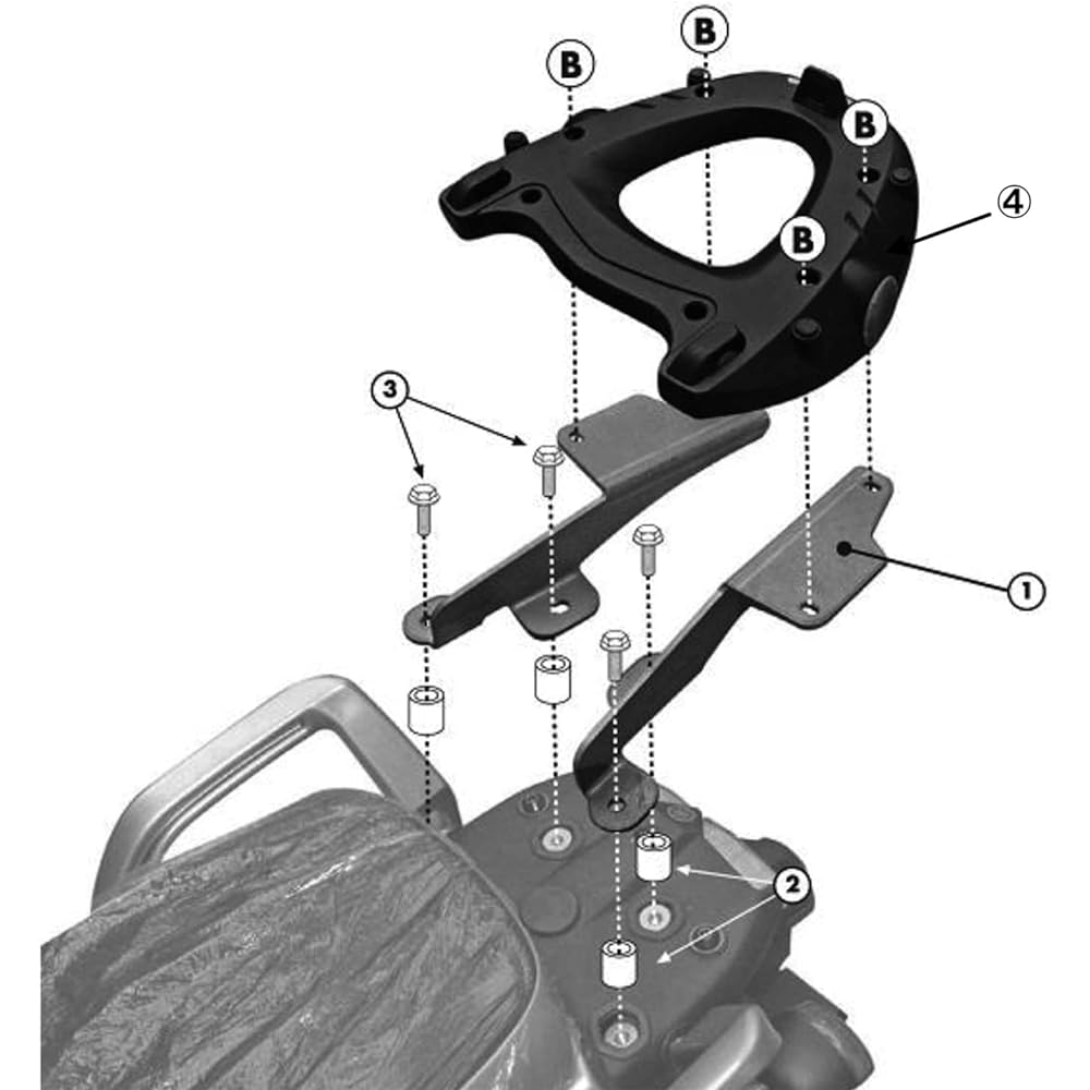 GIVI Motorcycle Top Case Fitting for Monokey XT1200Z Compatible with Super Tenere (10-20) SR371 74762