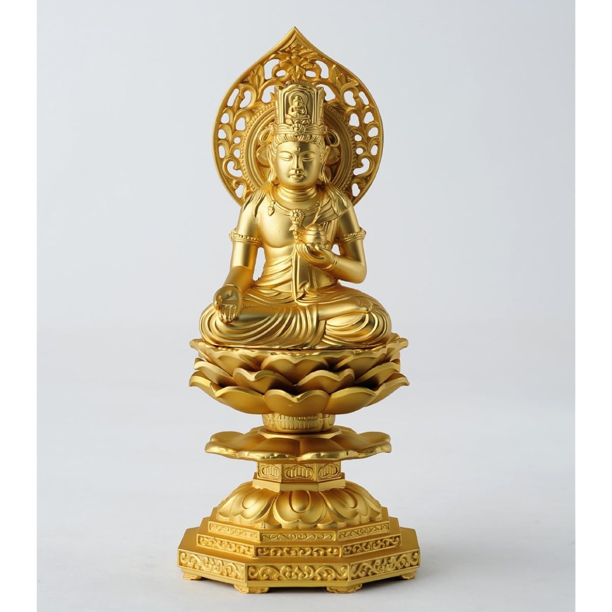 Buddha statue Kokuzo Bodhisattva 15cm (gold plated/24K gold) Buddhist sculptor: Hideun Makita Original model ___ (born in the Year of the Ox and the Tiger) Zodiac Guardian Principal Image Zodiac Takaoka Copperware (Kokuzo Bosatsu)