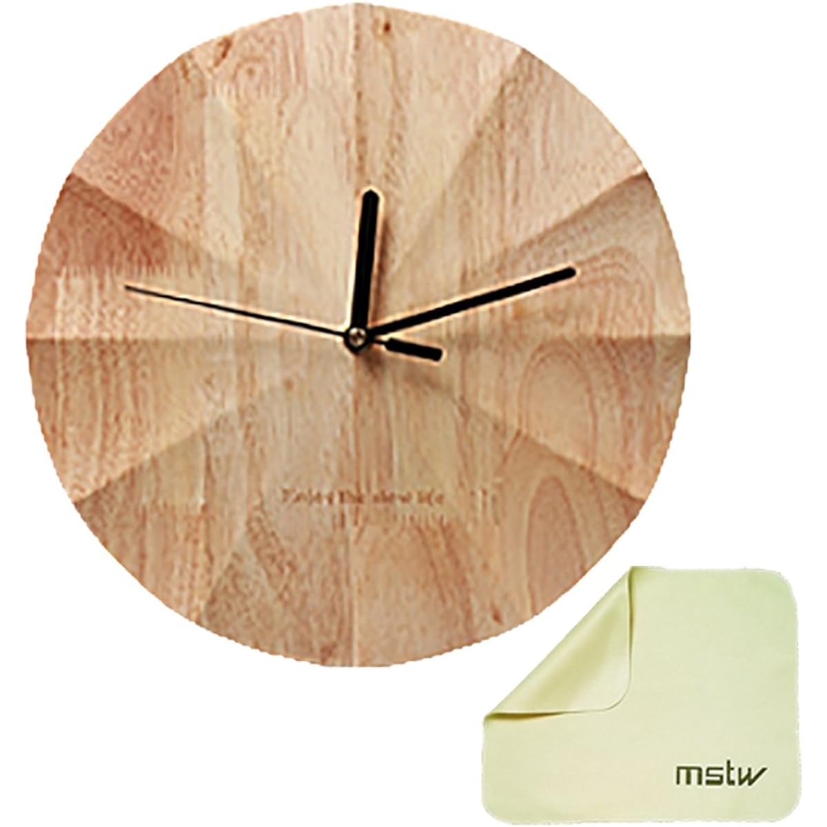 mstw Wall Clock Wall Clock Scandinavian Interior Designer Wood Modern Wood Grain Continuous Second Hand Quiet Silent Simple Polishing Cloth Included 30cm Natural