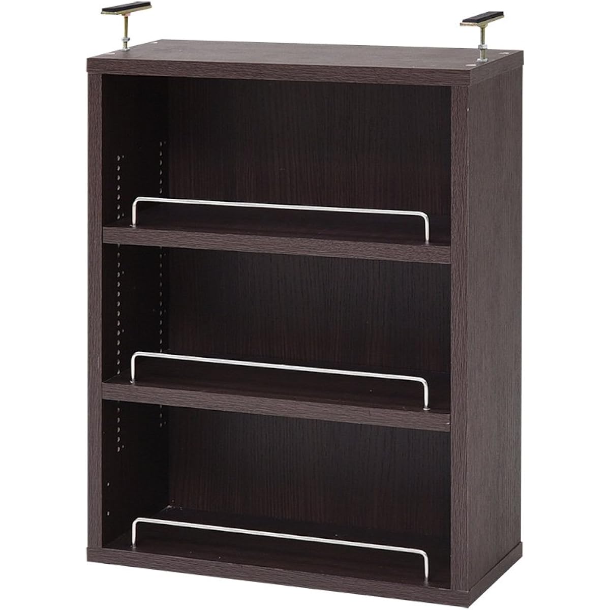 JK Plan MEMORIA Open Bookshelf Paperback Rack Shelf Board 1cm Spacing Movable Thin Top Mount Width 41.5 Dark Brown