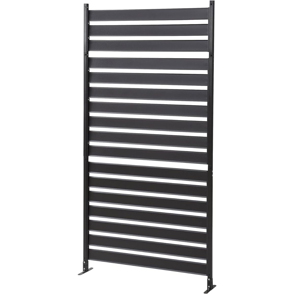 [Garden Master] Aluminum Border Fence Width 90 x Height 180cm Fence Blindfold Fence Aluminum Louver Screen Outdoor Sunshade Easy Assembly Dark Brown KABF-90180