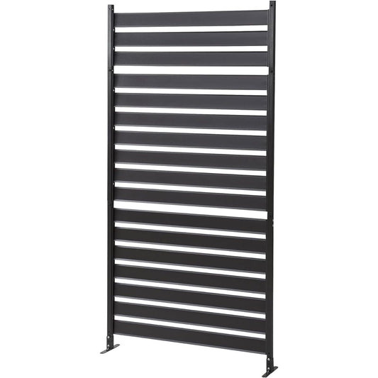 [Garden Master] Aluminum Border Fence Width 90 x Height 180cm Fence Blindfold Fence Aluminum Louver Screen Outdoor Sunshade Easy Assembly Dark Brown KABF-90180