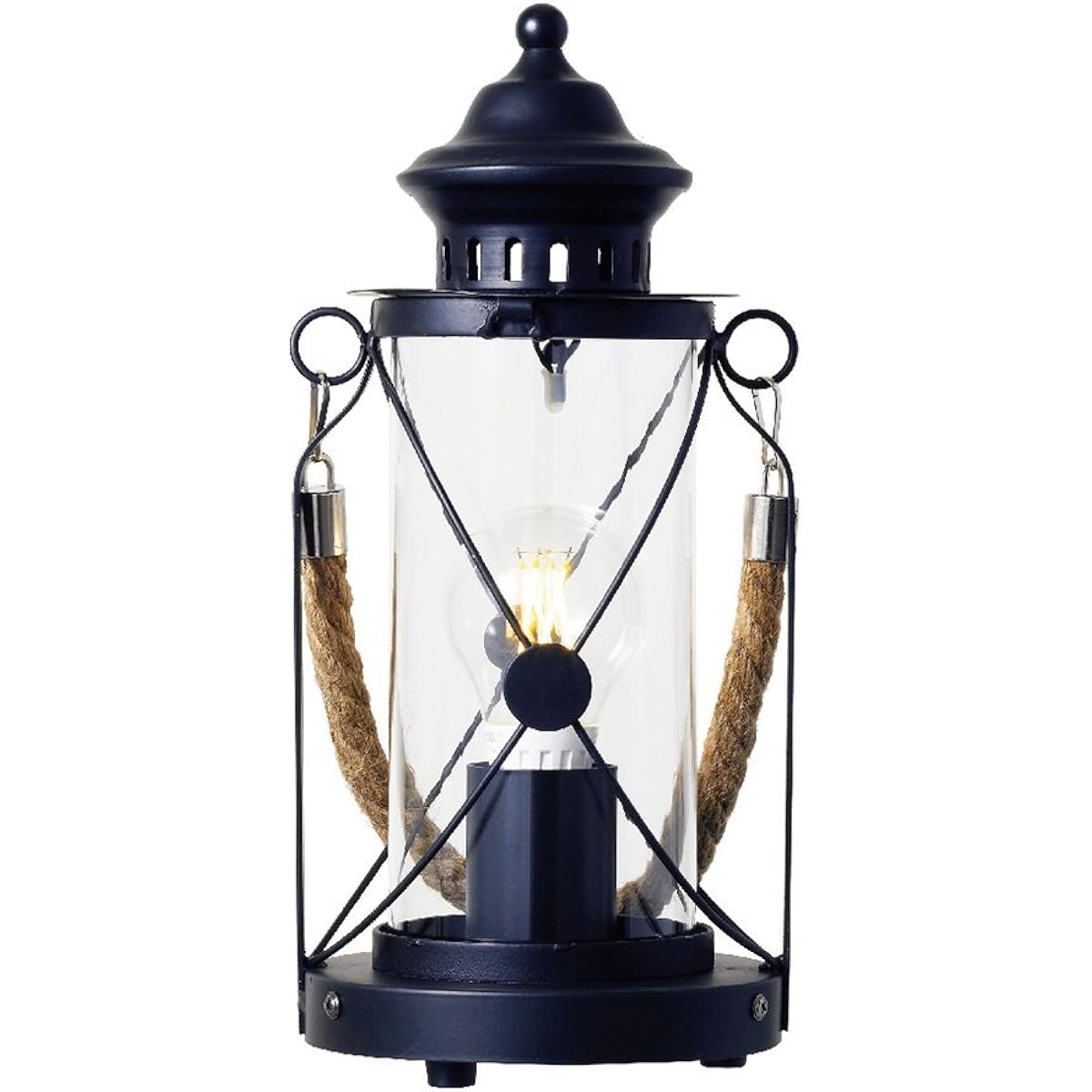 EGLO Lantern Bradford Black with LED bulb, light bulb color, 40W equivalent, indoor use only EGL-BFL-BK