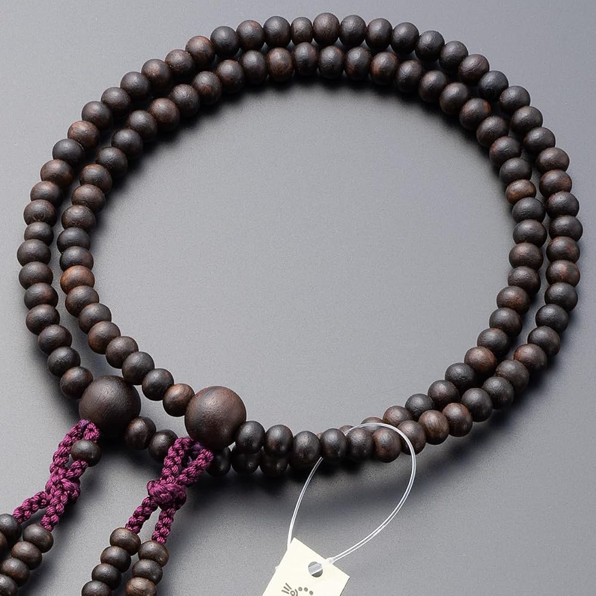 Buddhist altar shop Takita Shoten Prayer beads, Shingon sect, authentic prayer beads for women, striped ebony (matte), 8 dimensions, pure silk Hanabon tenbo, beads bag included, Kyoto prayer beads, Koyasan, distributed, double, double, certificate includ