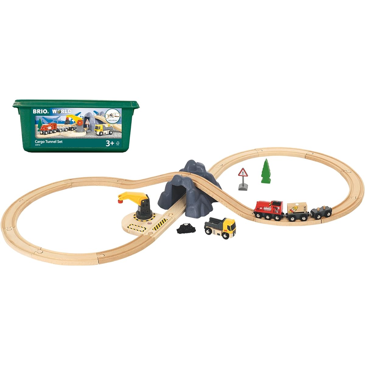 BRIO WORLD Cargo tunnel 8-figure set [26 pieces in total] 33913 Target age 3 years old and up (Electric vehicle, train, toy, wooden rail)