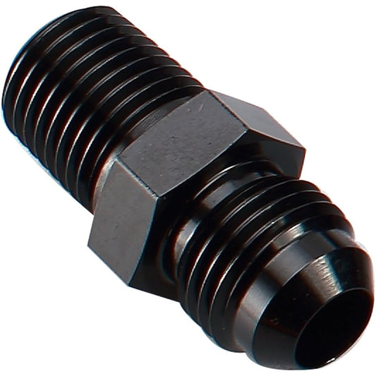 AC PERFORMANCE Straight Aluminum Flare -3 AN Male -1/8 inch NPT Male Hose Adapter Brake Control Black (AN3 -1/8 NPT)