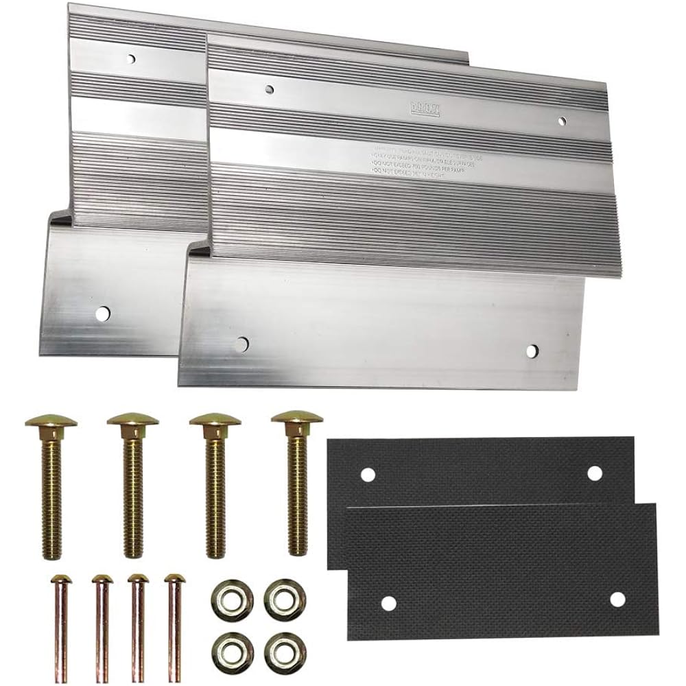 bROK Loading Slope 8-Inch Kit Aluminum Custom Made with Wooden Planks for Loading Lawn Mowers, ATVs, Dreis, and Axles with Full Width Scratch-Proof Pad