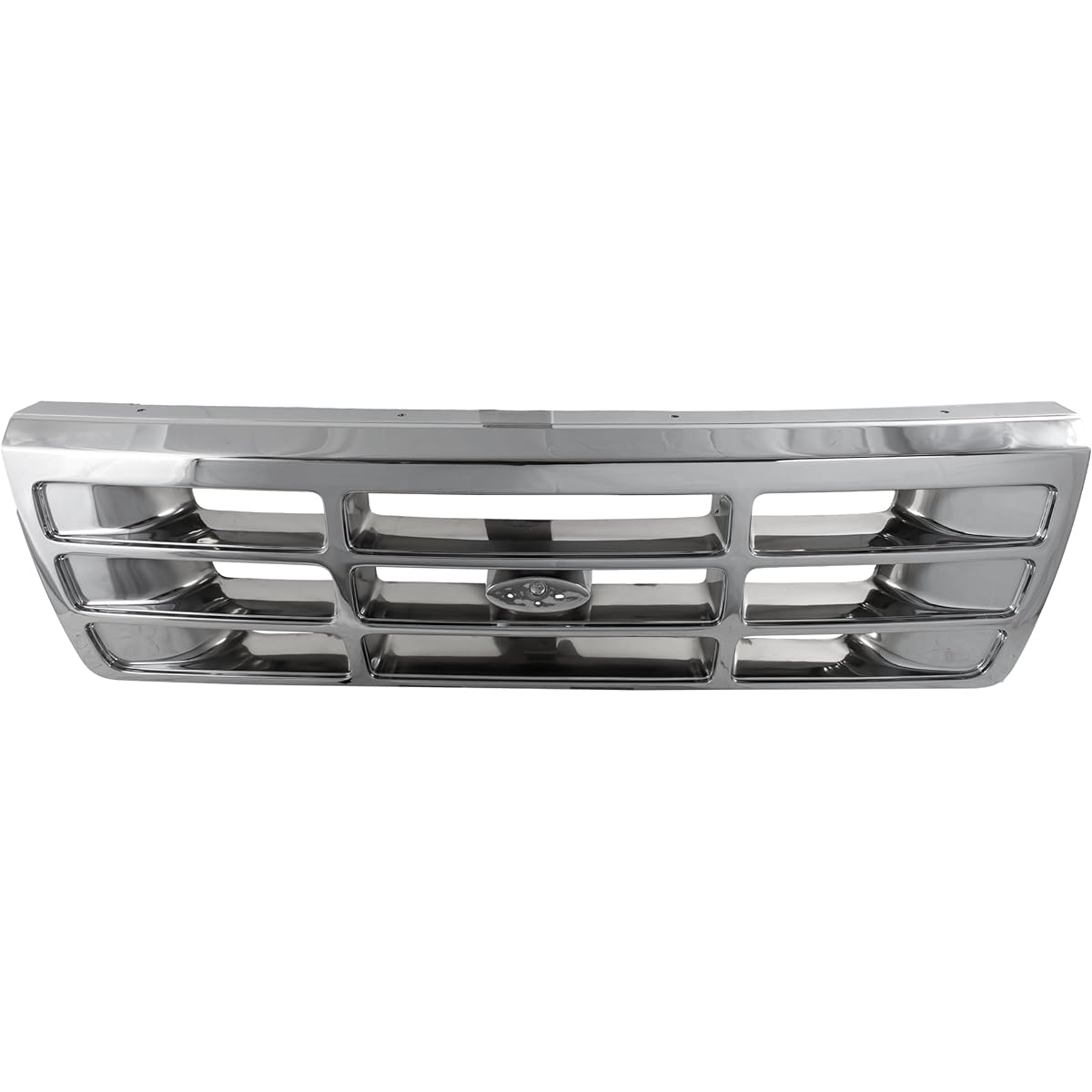 Evan Fisher EVA17772011239 GRILLE Ford F Series 92 - 97 Plastic Chrome Shell W /Gray Insert Replaces PartsLink # FO1200173