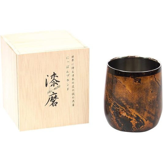 Lacquered double lock cup Daruma black sandalwood SCW-D501