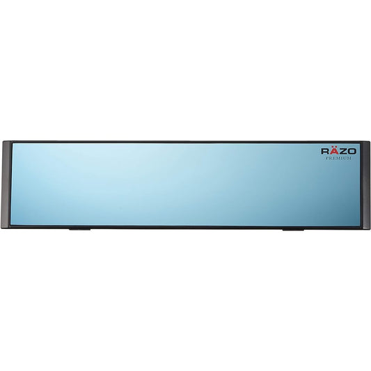 Carmate RAZO Car Rearview Mirror 290mm Plane Mirror Reduces Headlight Glare from Following Cars Blue Mirror RG101 Black