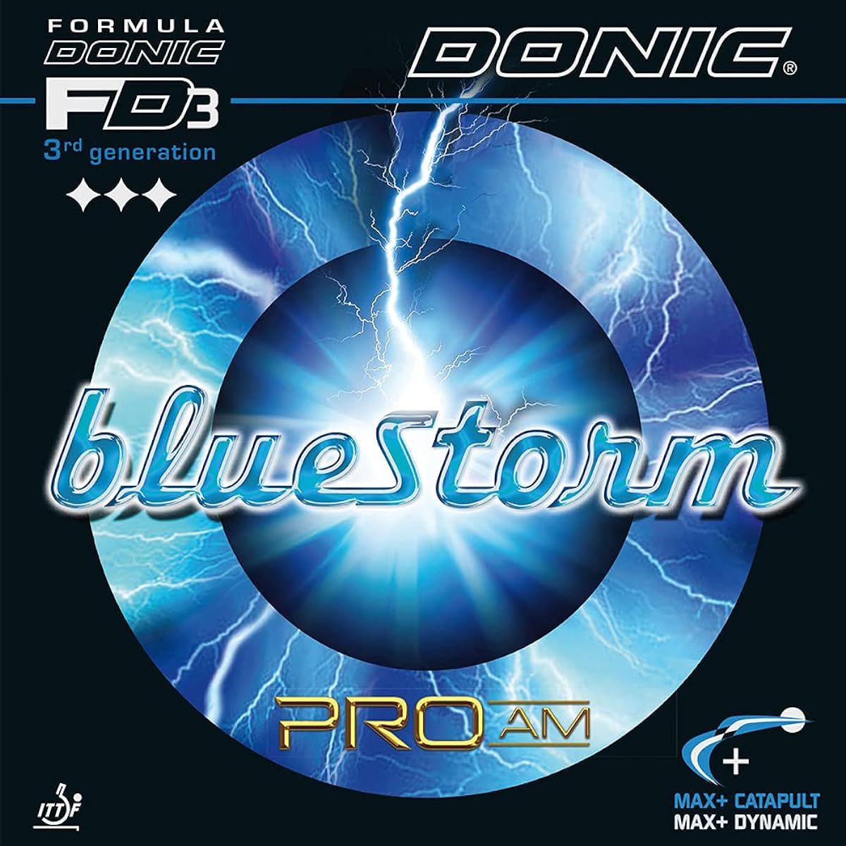 DONIC Table Tennis Back Soft Rubber Blue Storm PRO AM Black 2.0 AL098ABI