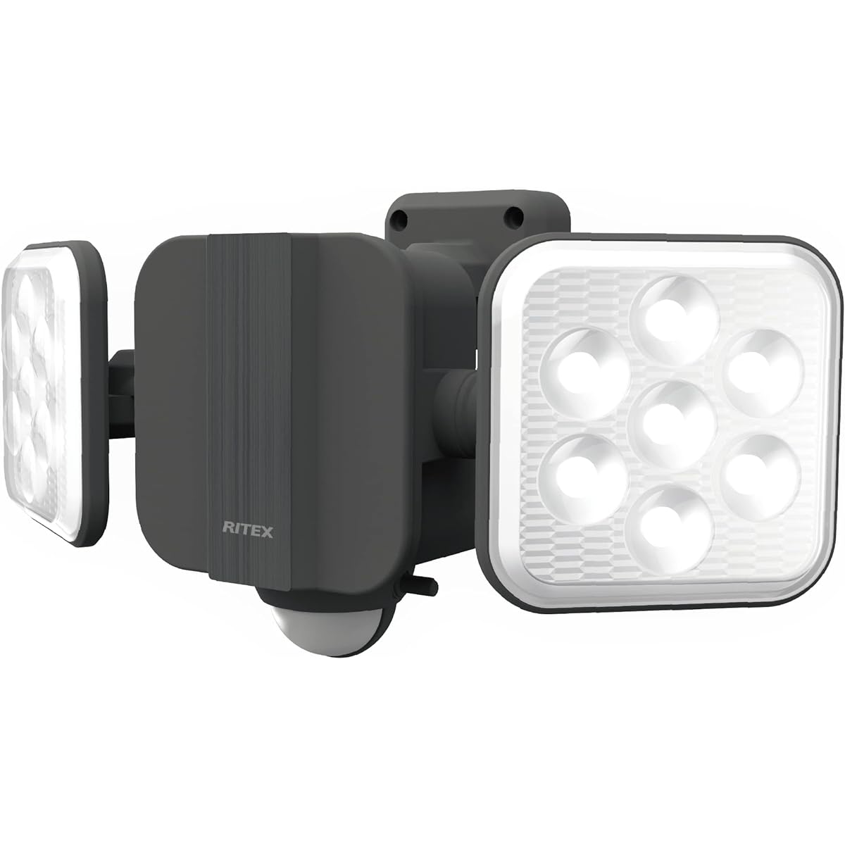 Musashi 6.5W x 2 Free Arm Type LED Hybrid Solar Light S-HB250 Black