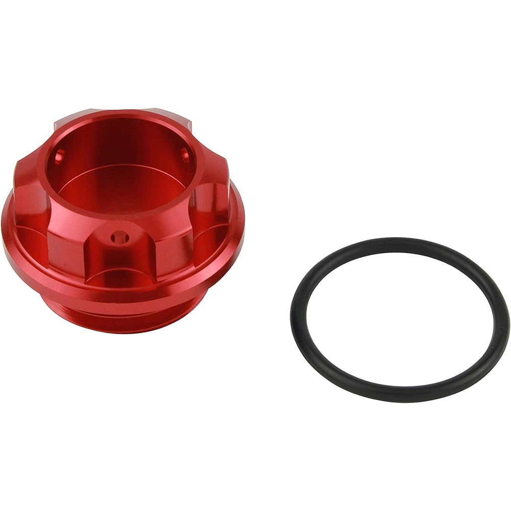 POSH Motorcycle Supplies Machined Oil Filler Cap M27 x P3.0 Red 500007-02