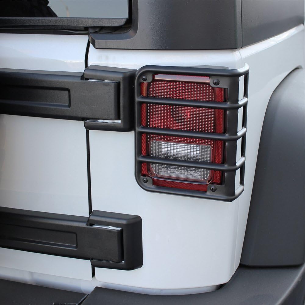 XPRITE 2007-2018 Geeprangler JK Unlimited Mat Black Light Guard Lilly Tail Lamp (Tail Light) Cover -Pair