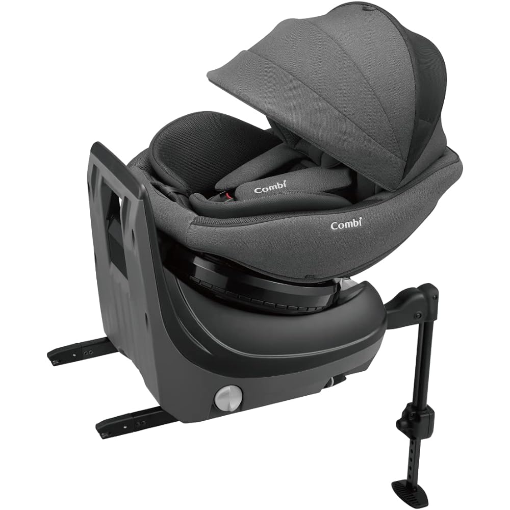 Combi ISOFIX Fixed Rotating Child Seat for Newborns From Newborn to 4 Years Old Kurumuve Compact R129 Egg Shock JQ Gray R129 Compatible Rotating Child Seat