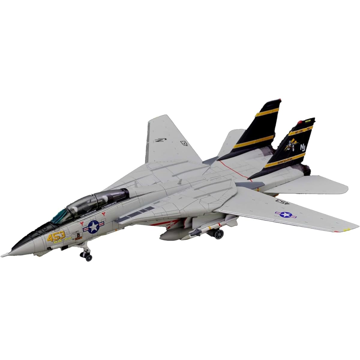 [Aviation Fighters] F-14A Tomcat 453 US Navy 124th Fighter Squadron "Gunfighters" 1989 NJ453 VF-124 BuNo.162591 1/144 scale die-cast finished product model