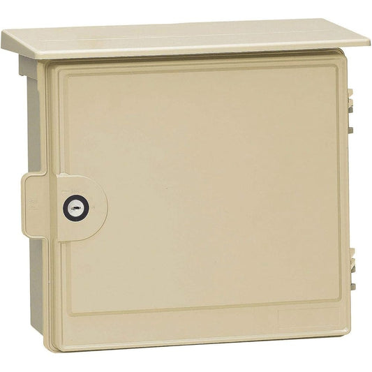 Mirai Kogyo Plastic Rainproof Wall Box with Lock and Roof, Horizontal Type, Beige, Price for 1 WB-12AKJ