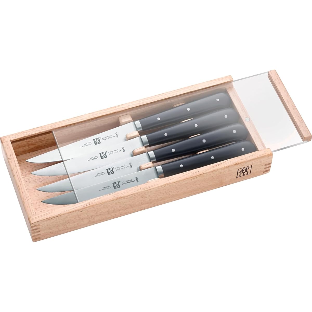 ZWILLING "Steak knife 4pcs set in wooden box" Steak knife wave blade serration [Japanese regular product] 39029-004