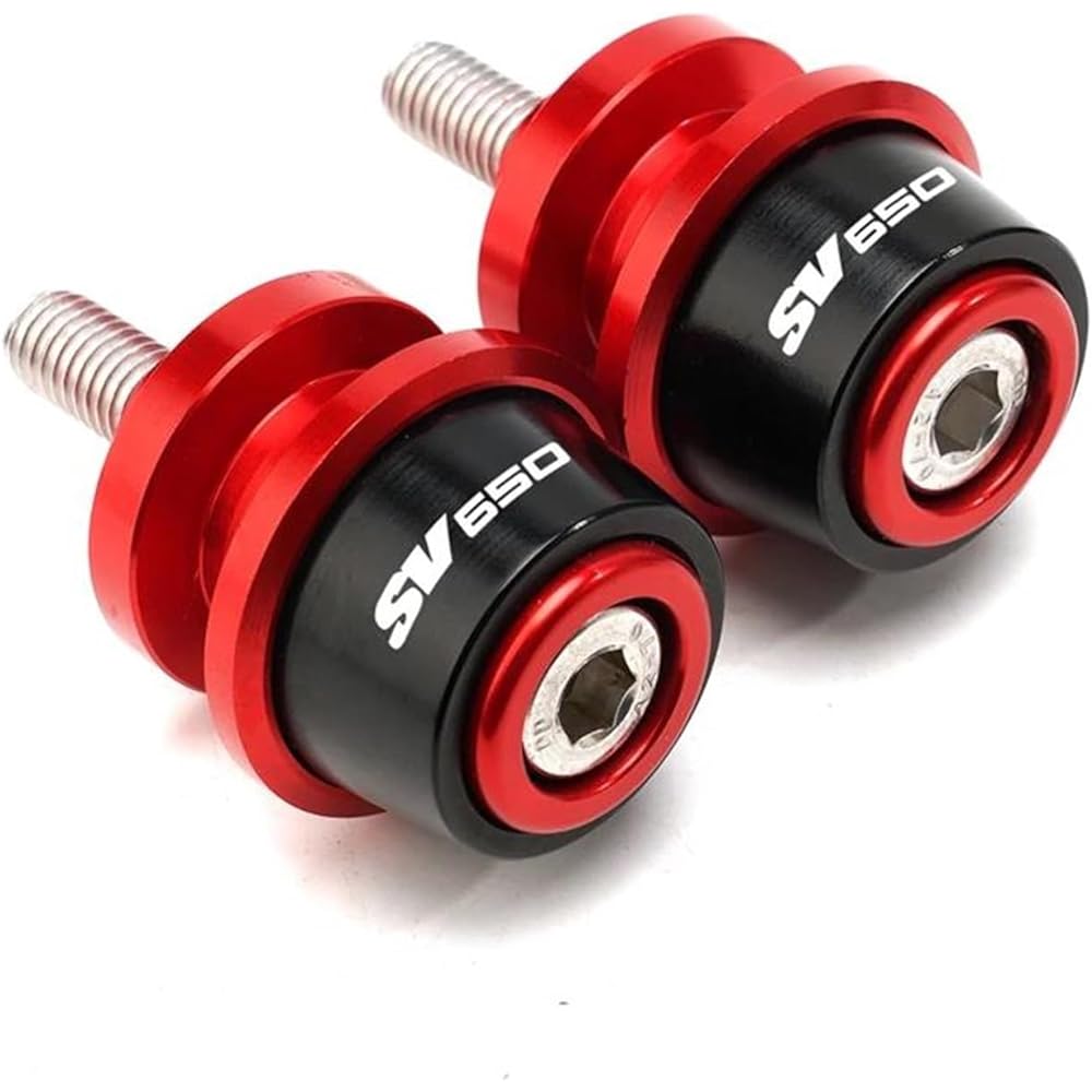 Motorcycle Swingarm Spool Motorcycle Accessories CNC Aluminum Swingarm Spool Slider Stand Screw Swingarm Slider For SV650 S SV650S SV 650 (Color: Red, Size: B)