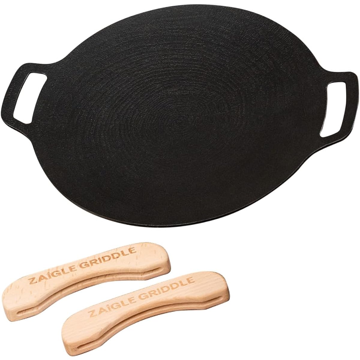 [Genuine Product] Zaigle Griddle 30cm Compatible with IH, Compatible with open flames, Stable with flat bottom shape, 5 layers, 4mm thick, Non-stick coating, Iron plate for outdoor, kitchen, cooking, housewarming gift, camping, anti-stick coating include