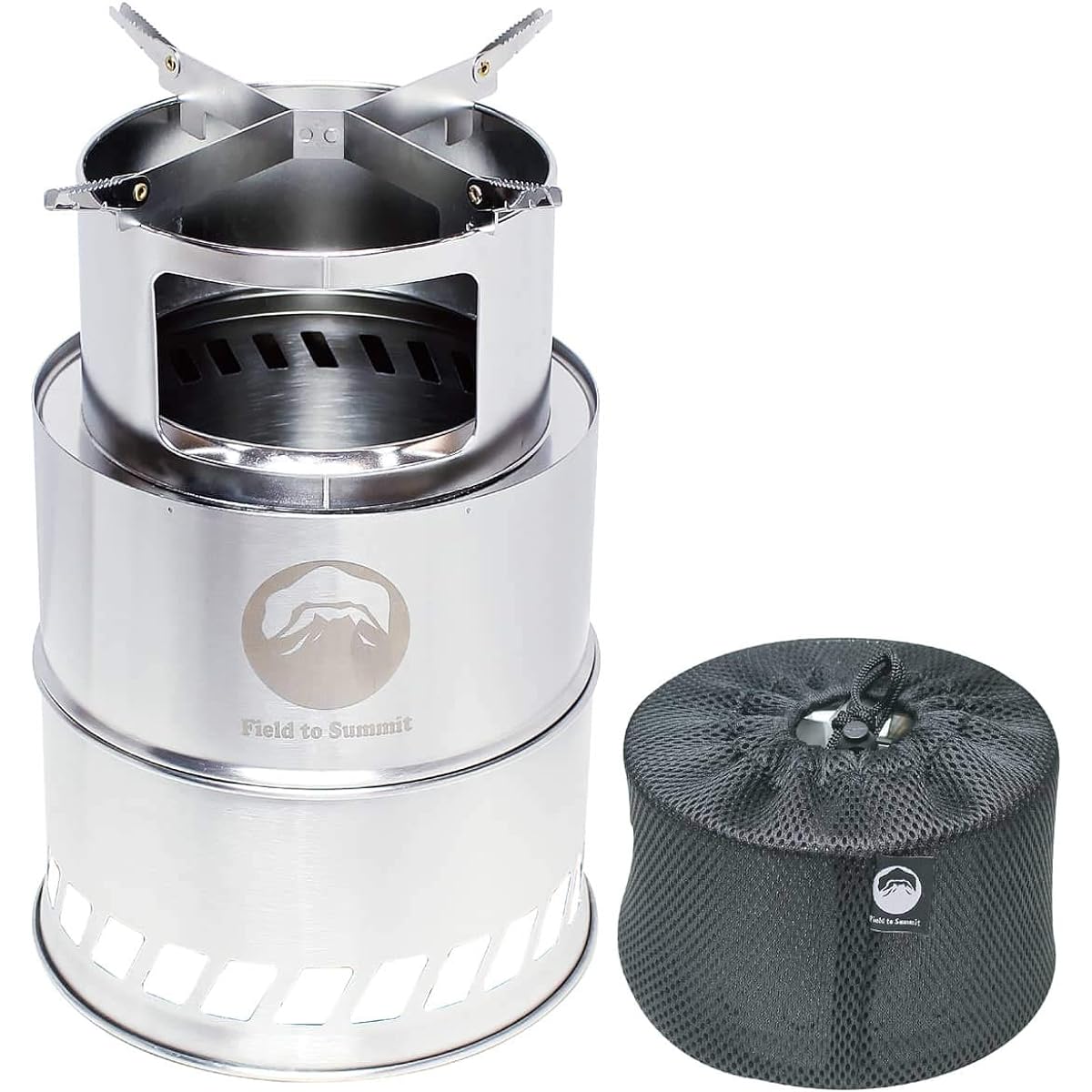 Field to Summit Flame Stove 20 OFBF20 Wood Stove Large Camping Stove Bonfire Stove Lightweight Compact Secondary Combustion Portable Sub Stove Stainless Steel Trivet Thermal Efficiency Portable