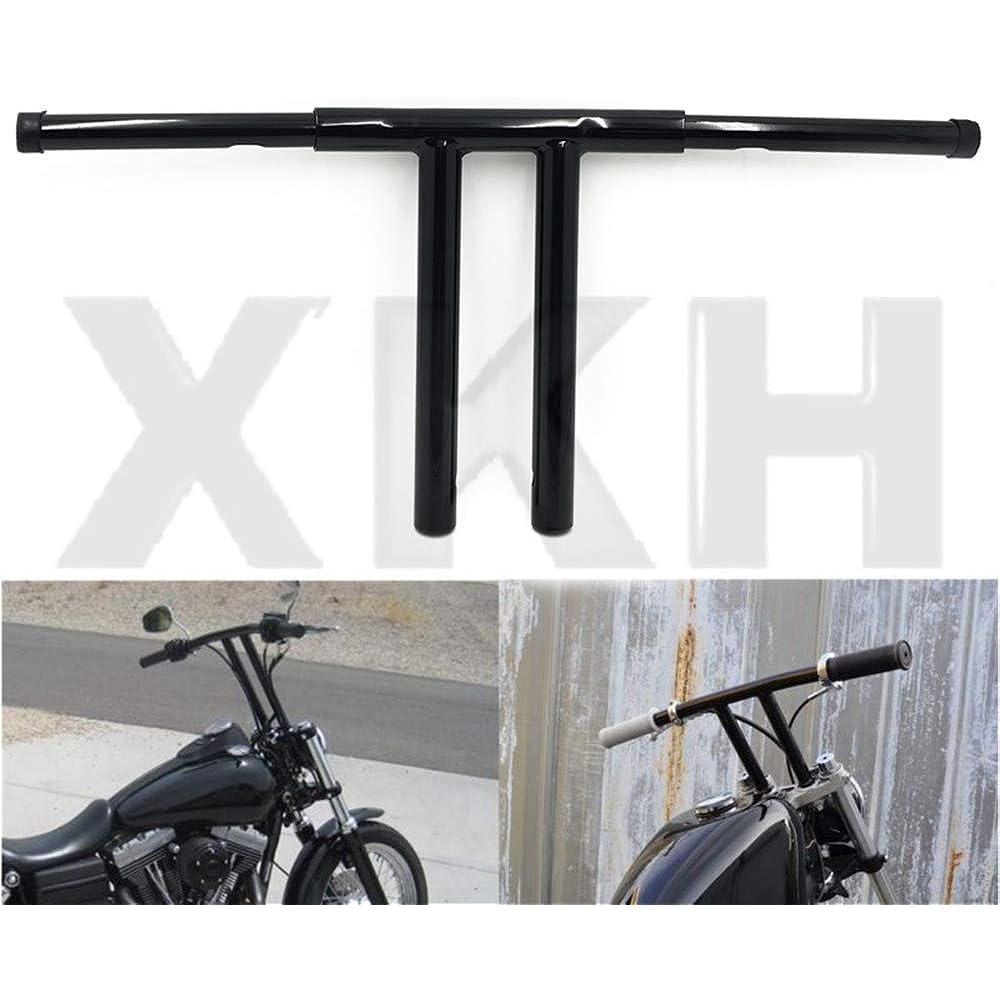 XKH - Black 16" Rise T Bar Handlebar Drag Bar Harley FLST FXST Sportster XL Dyna [B07LCY25H2]